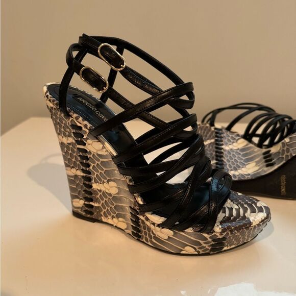 Roberto Cavalli Strappy Platform Wedges - Picture 3 of 13